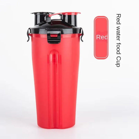 2-in-1 silicone slow-feeder bowl and water bottle