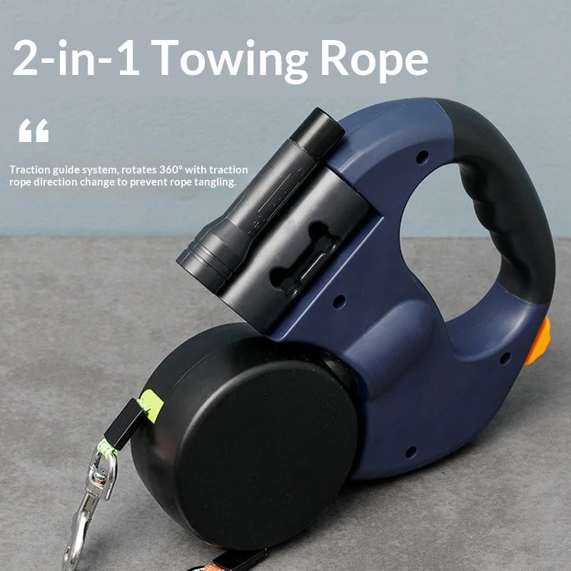 Double-Headed Retractable Dog Leash
