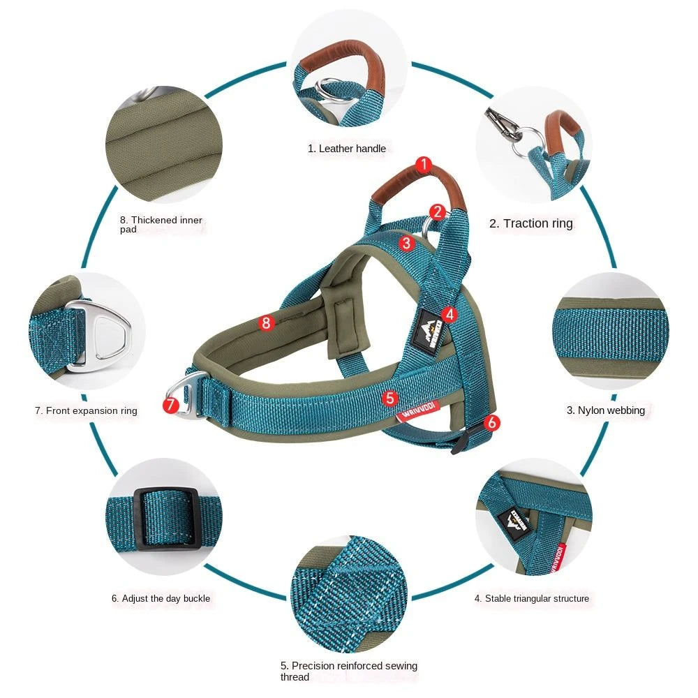 Padded No-Pull Dog Harness — Reflective