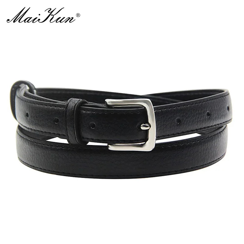 Skinny Faux Leather Belt