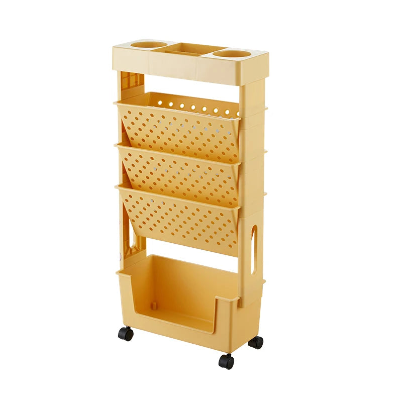 Slim Rolling Bookshelf Cart