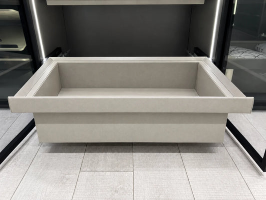Upholstered Double Hamper with Fabric Drawers