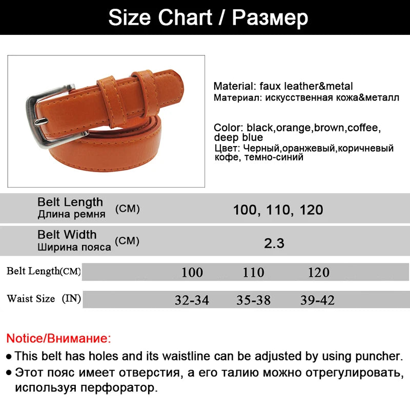 Skinny Faux Leather Belt