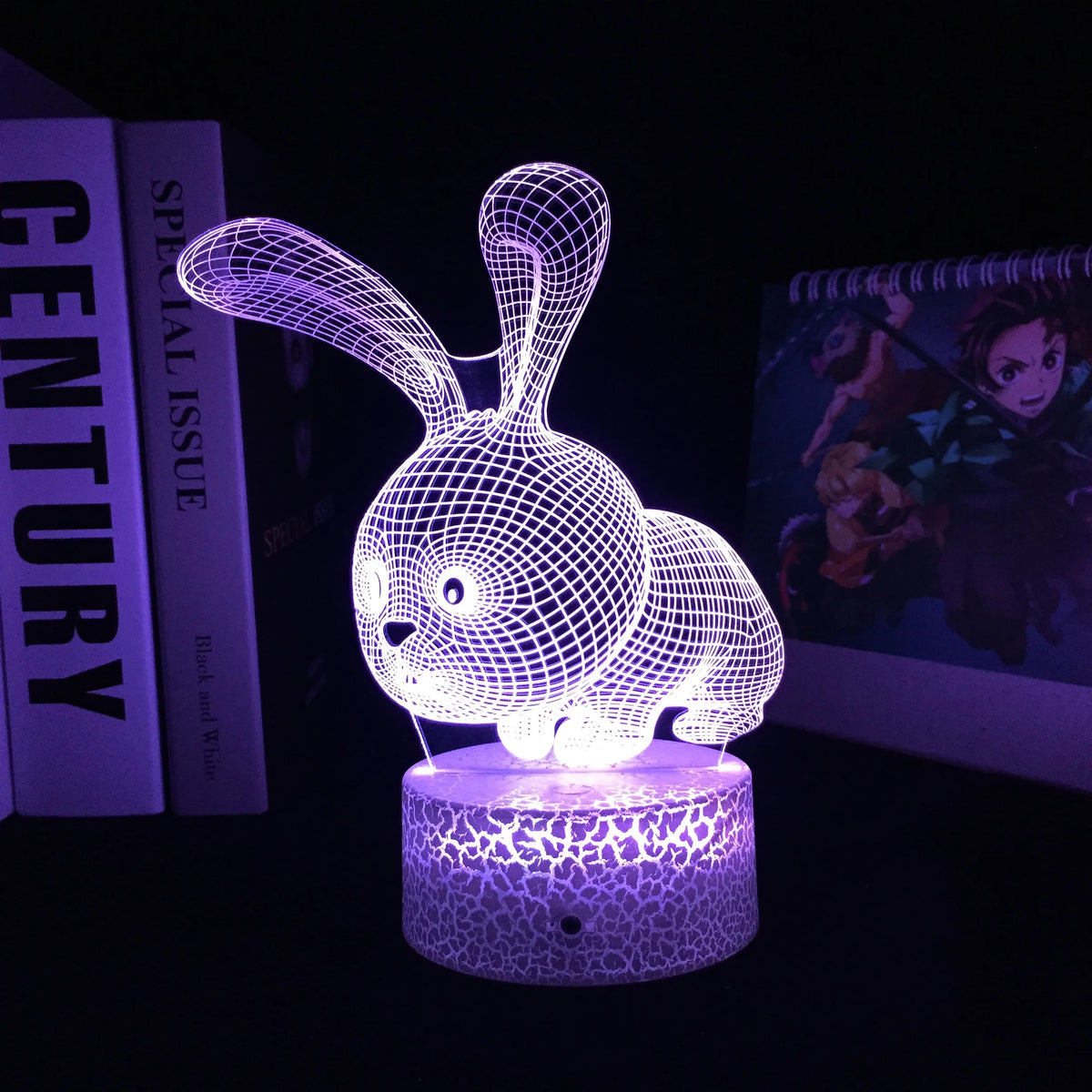Rabbit night light for kids 3D LED bunny lamp