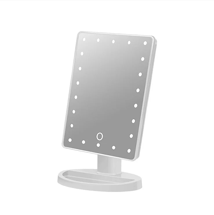Rechargeable LED Makeup Mirror — Foldable, Adjustable Brightness
