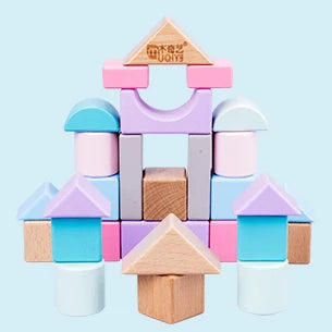 Bamboo Building Blocks for Toddlers – Natural Montessori Stacking Toy