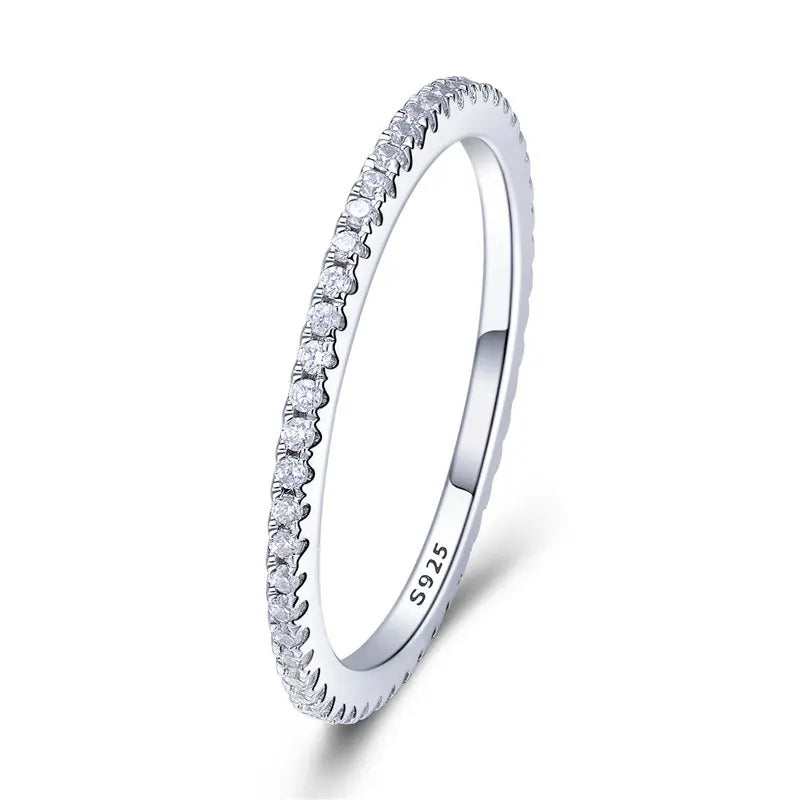 BAMOER 925 Sterling Silver Simulated Diamond Ring