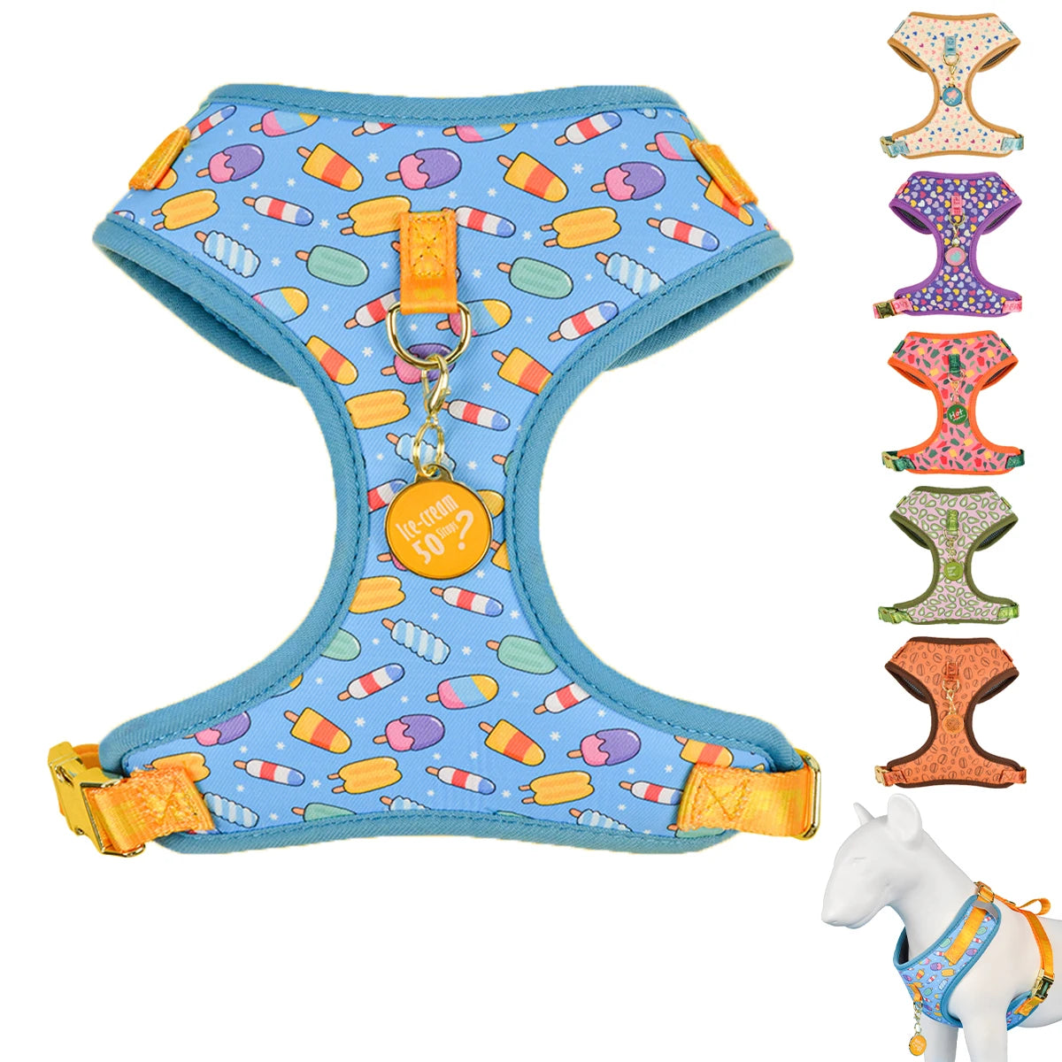 No-pull reflective dog harness