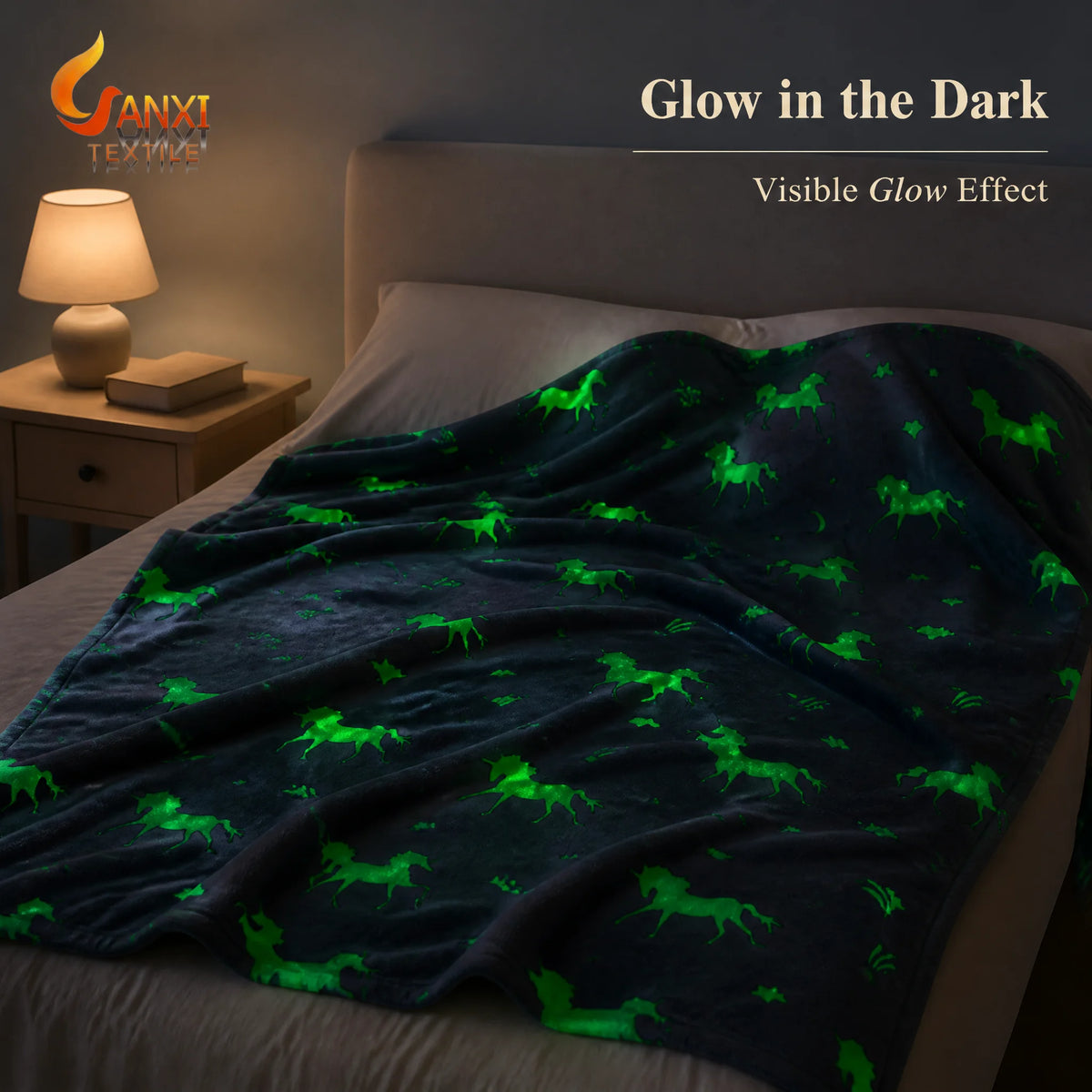 Glow-in-the-Dark Fleece Throw Blanket