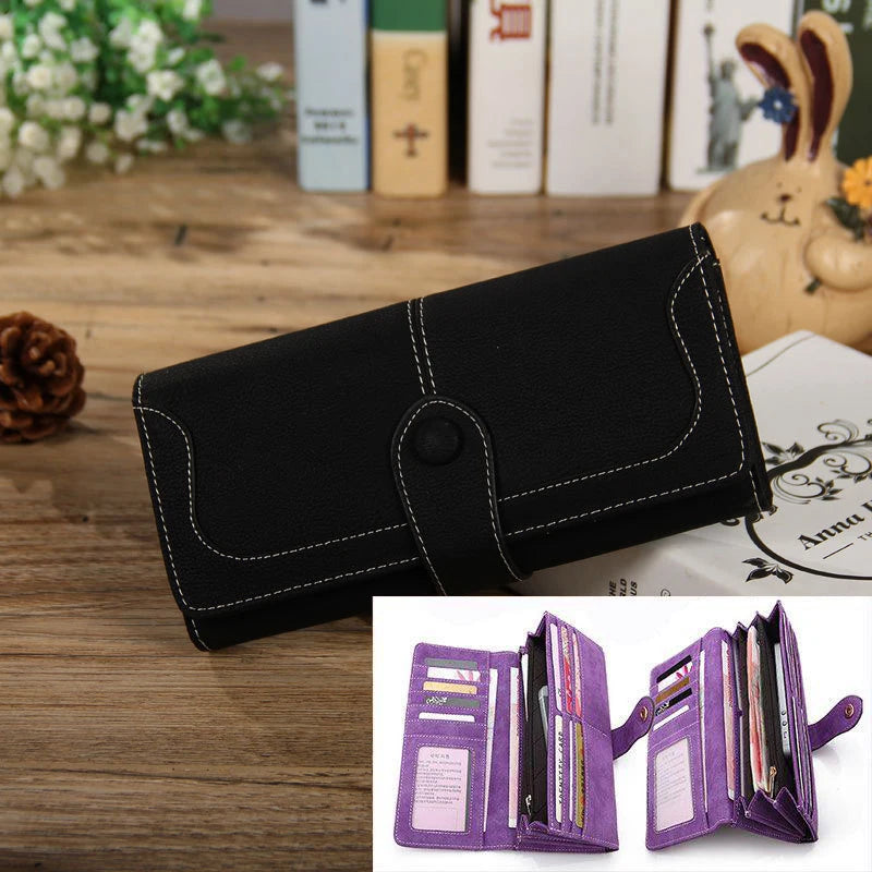 Women's Nubuck Leather RFID Clutch Wallet