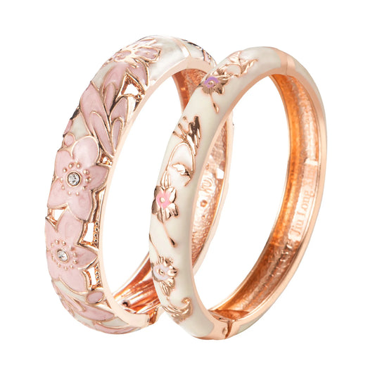 Double Enamel Bangle Bracelet Set