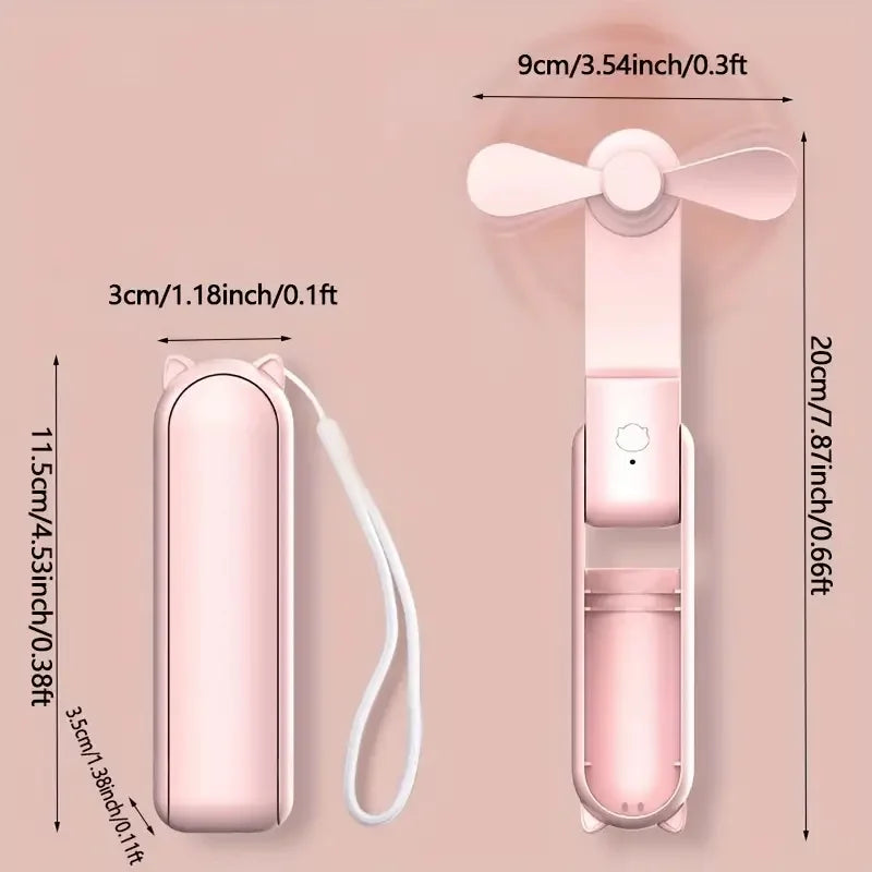 Portable 3-Speed Foldable Mini Fan (USB Rechargeable)