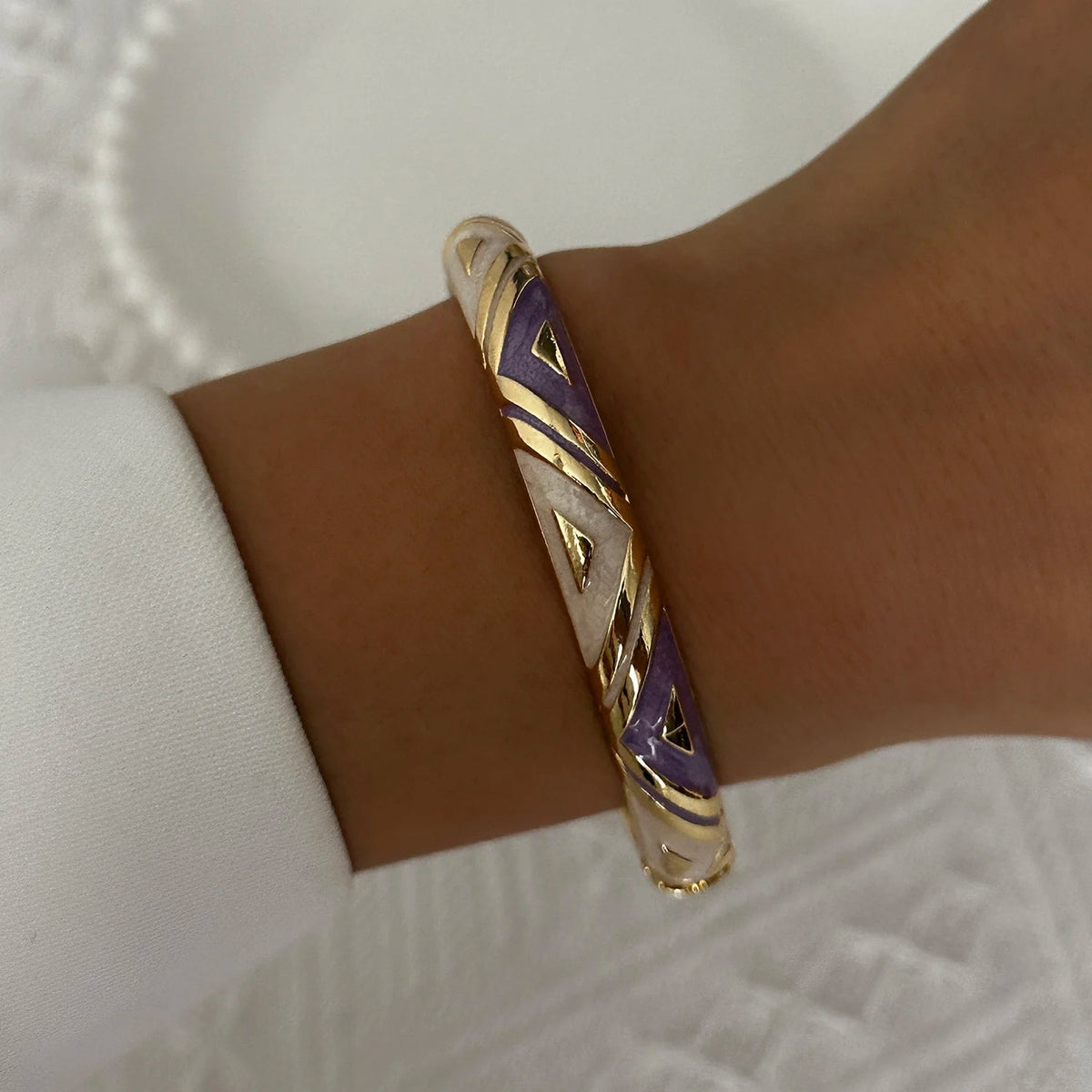 Enamel Flower Gold Bracelet