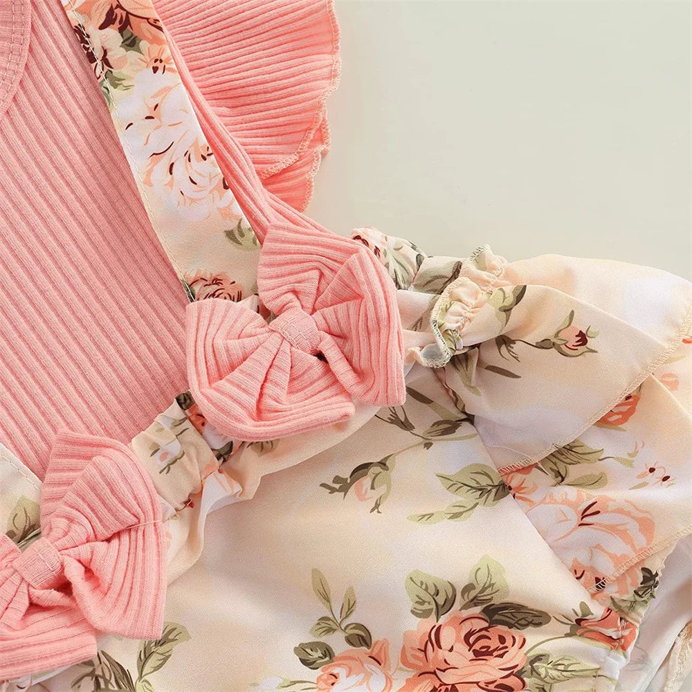 Baby Girls' Cotton Ruffle Sleeve Dress – Floral, Princess