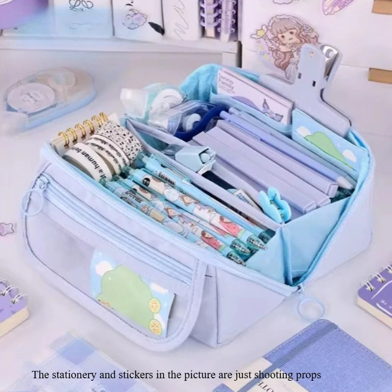 Multi-Compartment Pencil Case Organizer