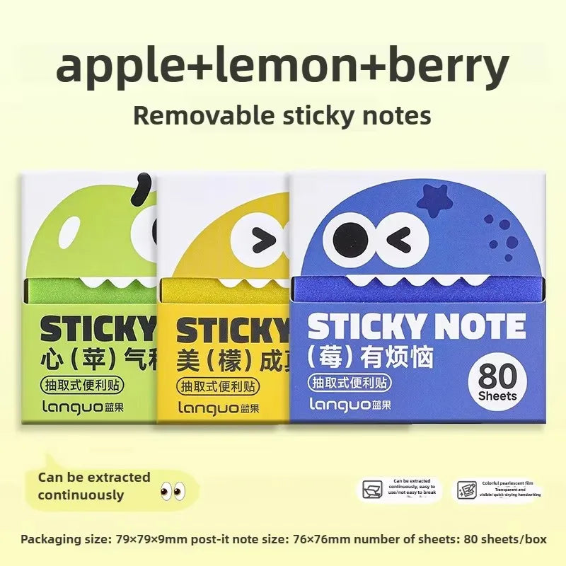 Pull-Out Dispenser Sticky Notes, 80 Sheets