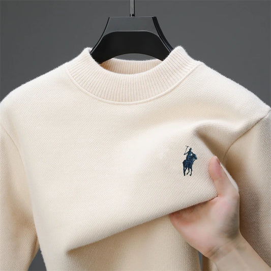 Men's Embroidered Knit Sweater – Round Neck