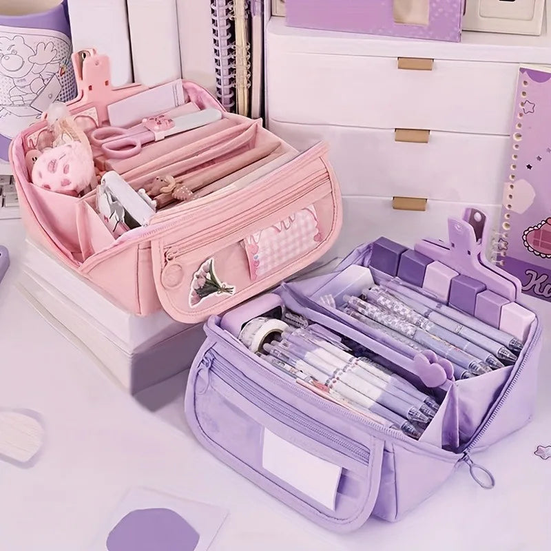 Multi-Compartment Pencil Case Organizer