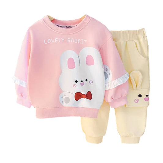 Toddler Girls' 2-Piece Cartoon Outfit – T-Shirt & Pants
