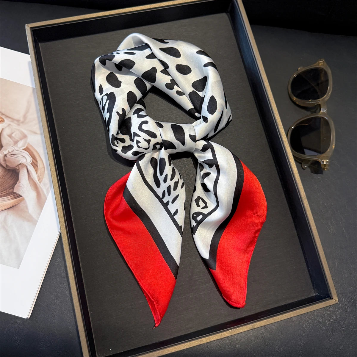 Pink Floral Square Scarf