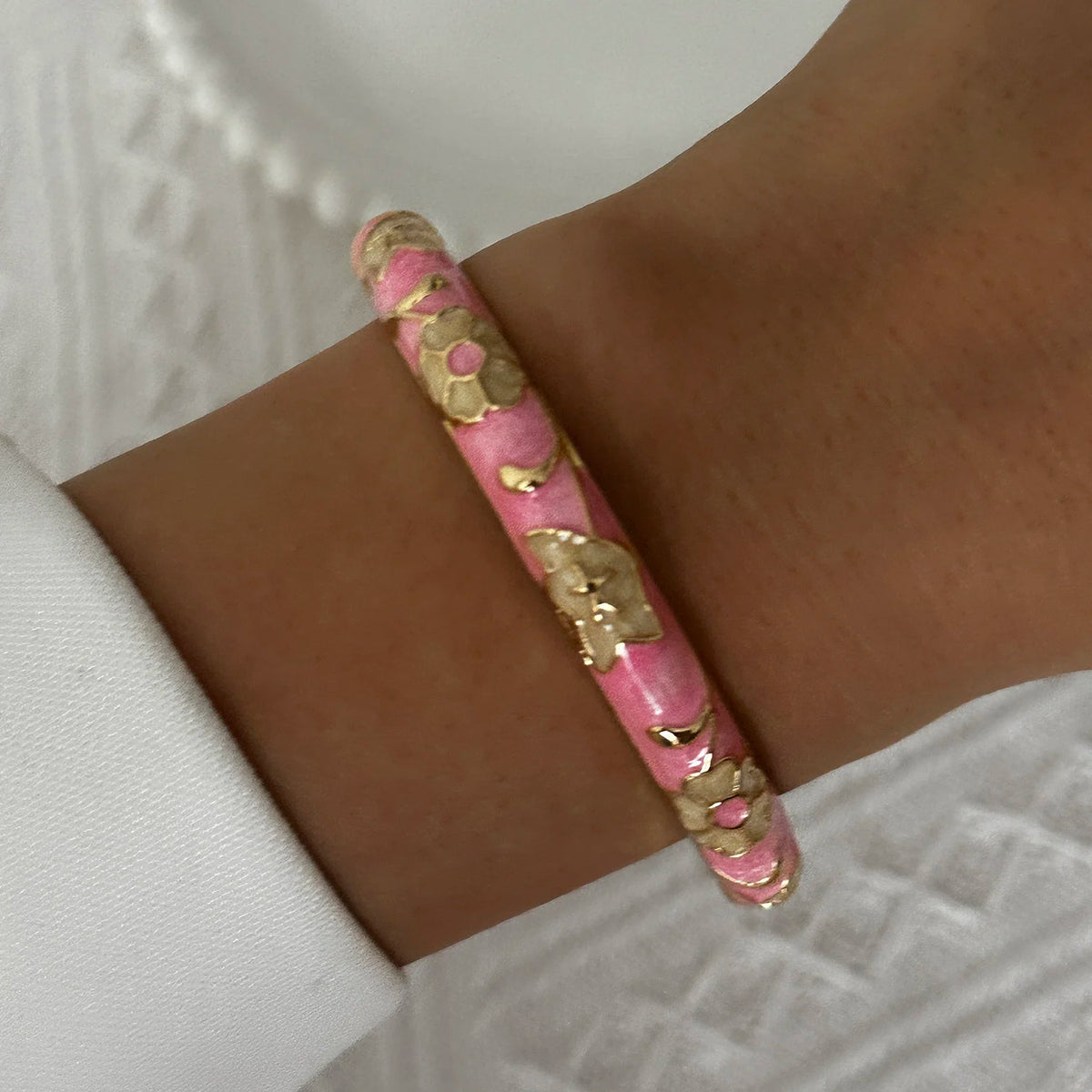 Enamel Flower Gold Bracelet