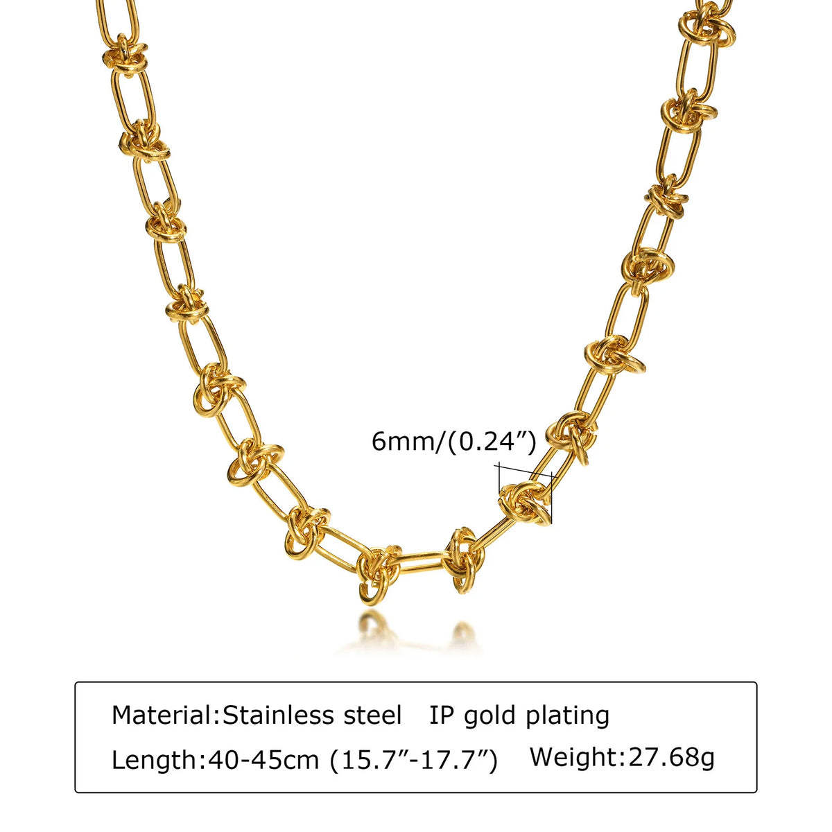 Chunky Gold Plated Link Necklace (stainless steel)