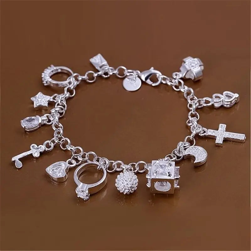Thirteen-Pendant Charm Bracelet