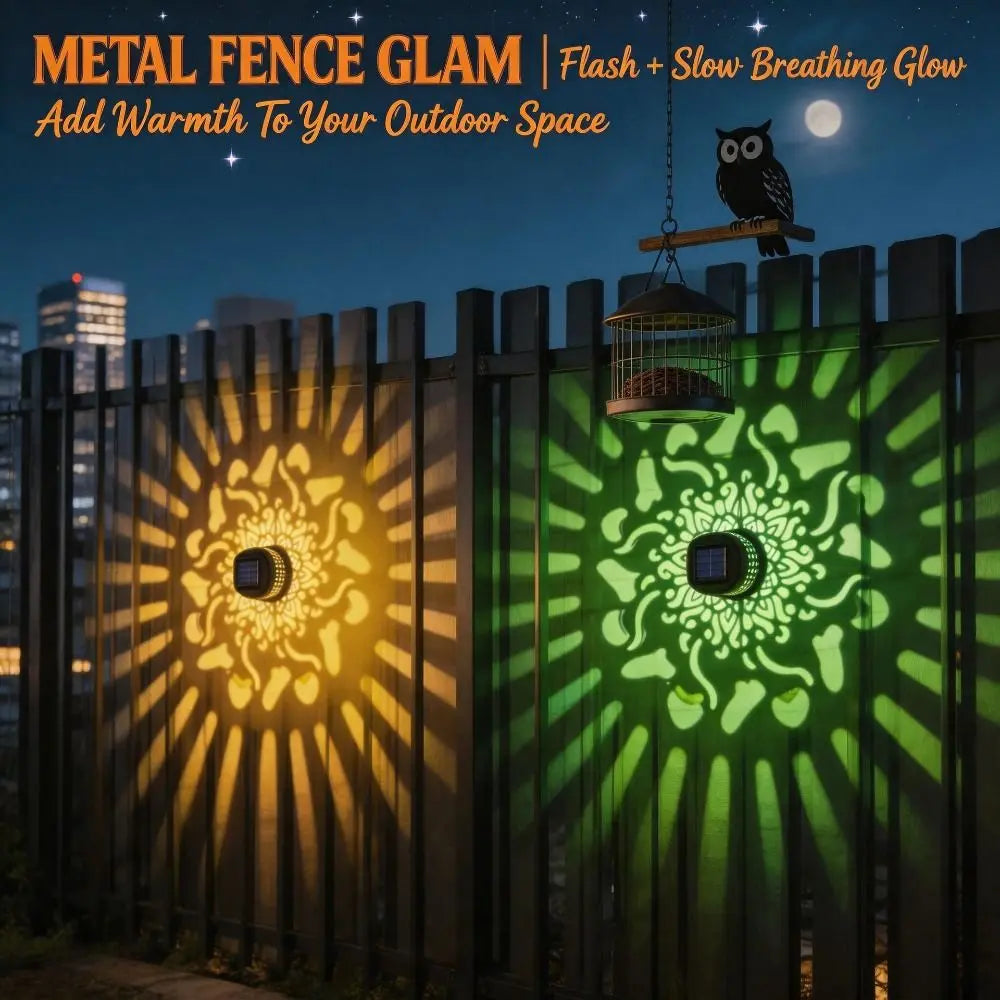Solar Mandala Wall Light — Decorative Outdoor Projection Lamp