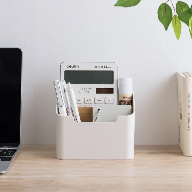 Multi-Compartment Desktop Storage Box with Tissue Dispenser