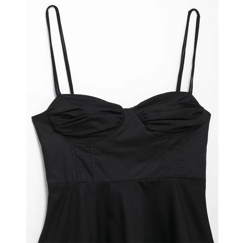 Women's Black Corset Crop Top – Backless Camisole