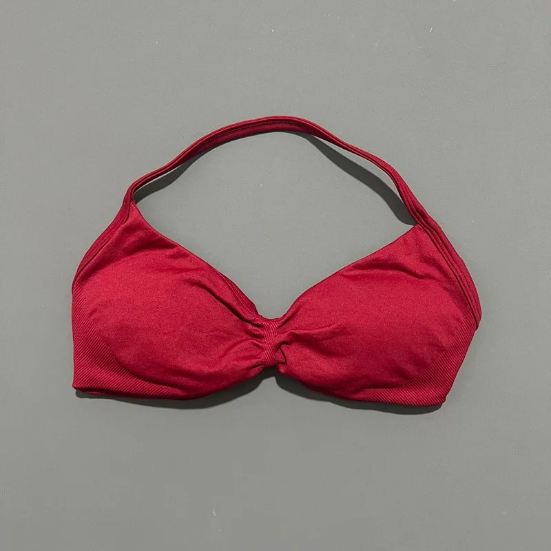 Soutien-gorge de sport dos nu à maintien élevé pour femme, haut de fitness sans couture, respirant, pour yoga, course et entraînement