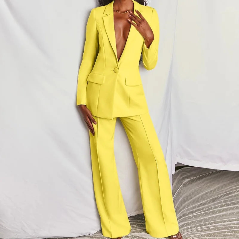 Ensemble deux pièces pour femme style tailleur occidental, tenue de travail professionnelle
