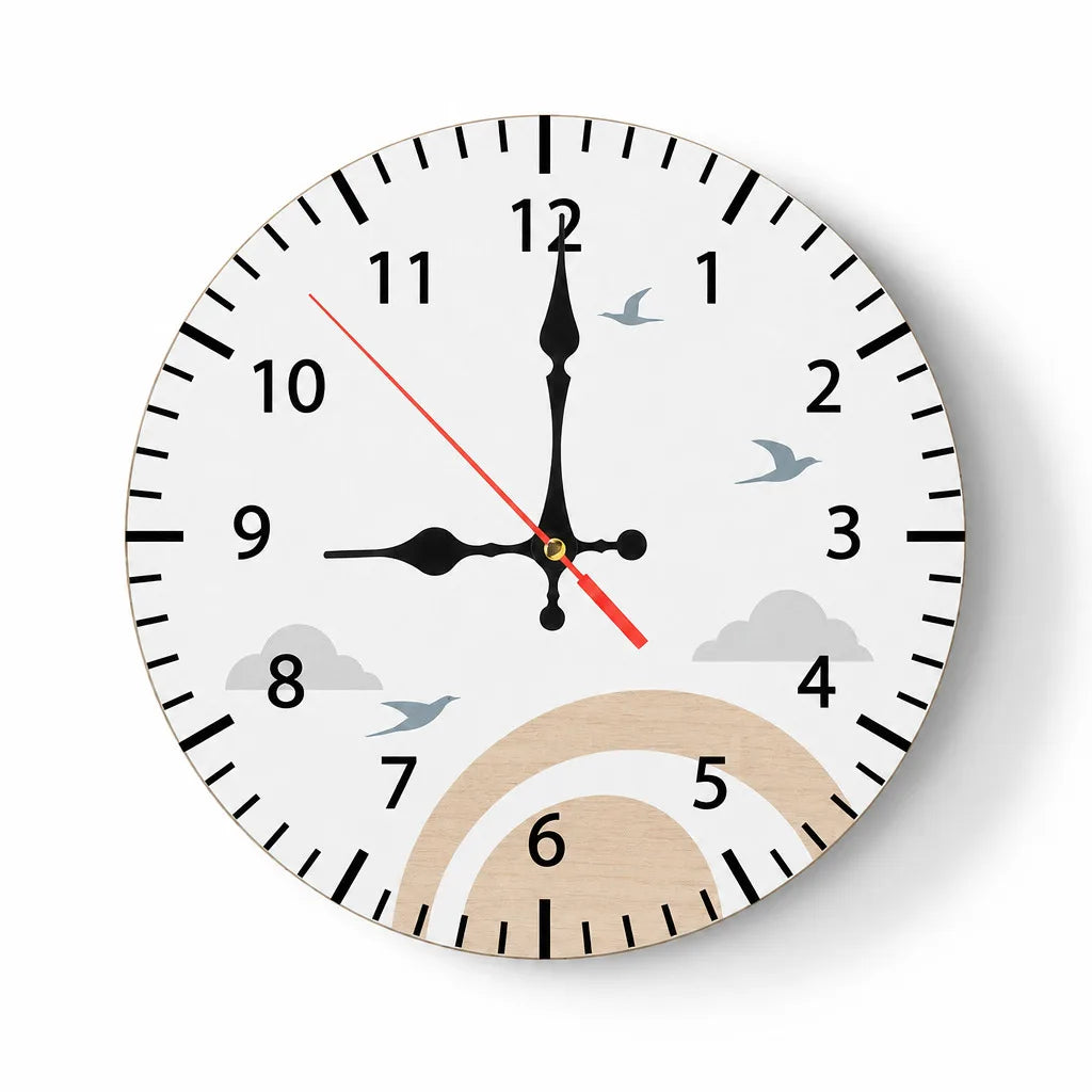 Nordische Wanduhr aus Holz