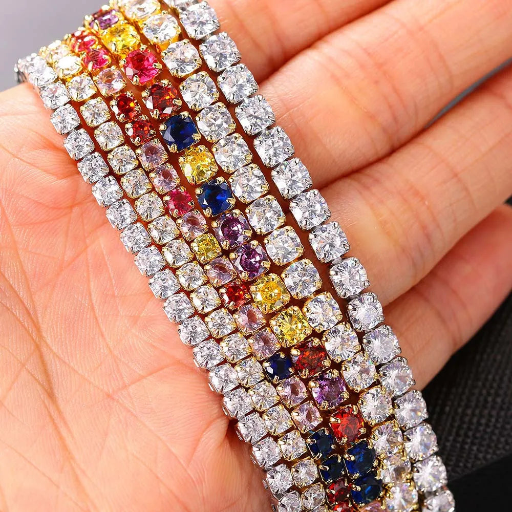 Collier chaîne tennis Hip Hop glacé pour hommes et femmes, luxe avec cristaux de zircon cubique, accessoire de cou court style rock, bijoux OHN016