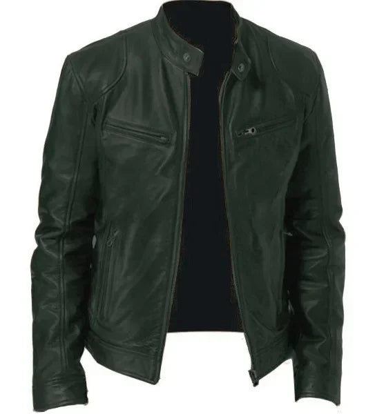 Men's Faux Leather Motorcycle Biker Jacket