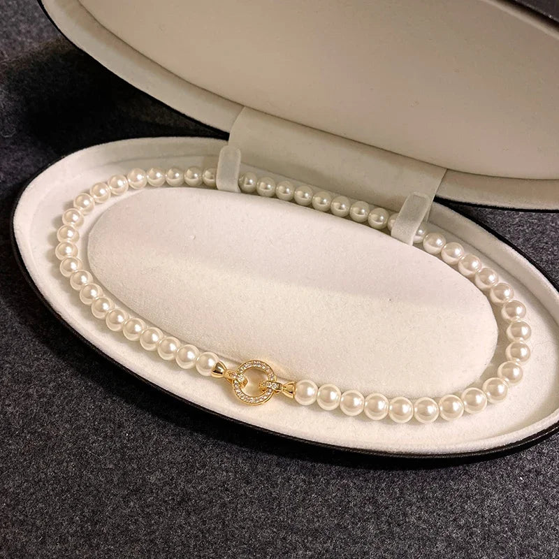 Imitation Pearl Beaded Necklace