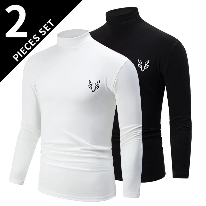 Men's Turtleneck Long Sleeve Shirt – 1/2 Pack