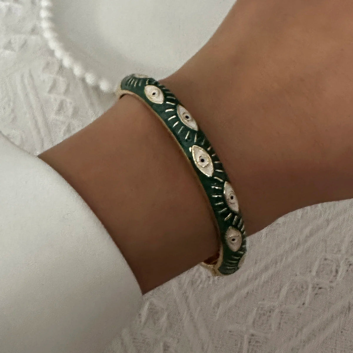 Enamel Flower Gold Bracelet