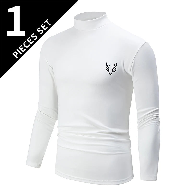 Men's Turtleneck Long Sleeve Shirt – 1/2 Pack