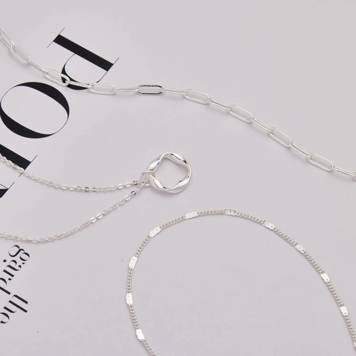 Layered Gold Plated Pendant Necklace