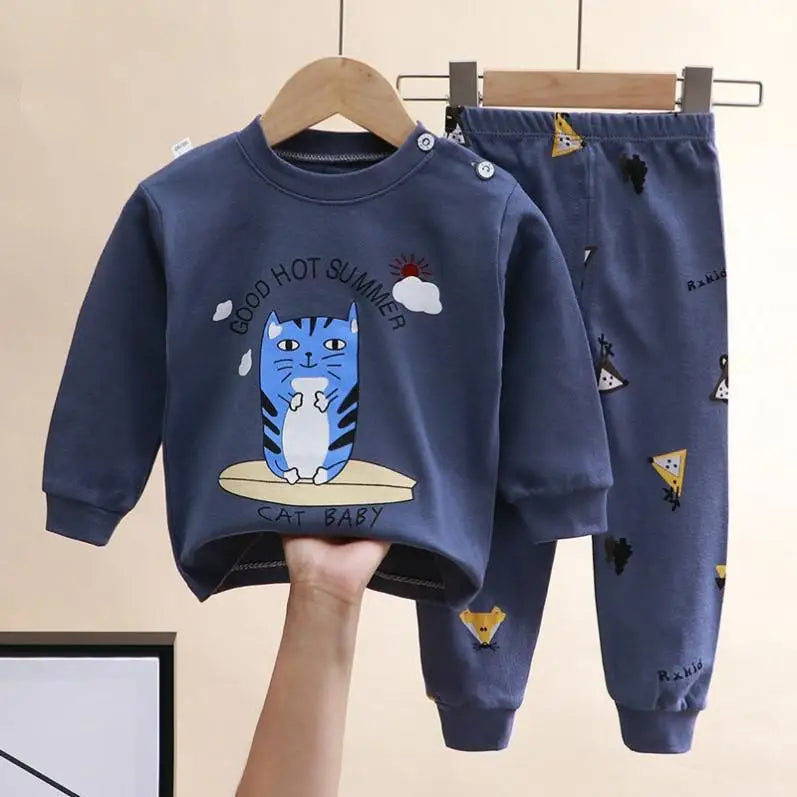 Toddler Cartoon Print Pajama Set – Long Sleeve