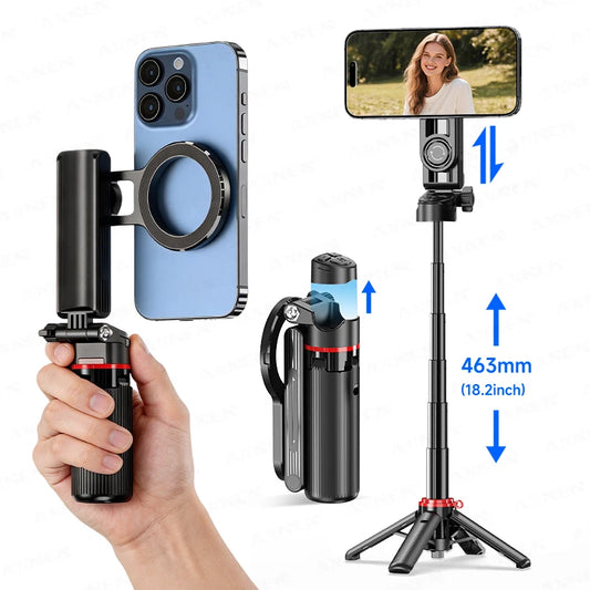 Magnetic Selfie Stick Tripod with Fill Light & Bluetooth Remote