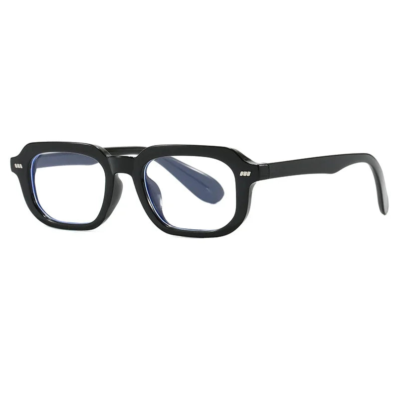 Lunettes anti-lumière bleue unisexe pour hommes et femmes, lunettes d'ordinateur rétro carrées avec rivets, monture transparente anti-lumière bleue