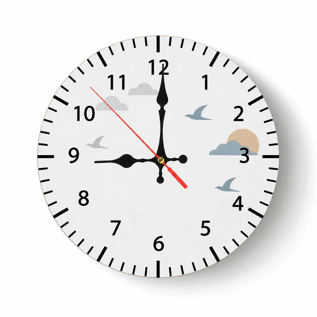 Nordische Wanduhr aus Holz