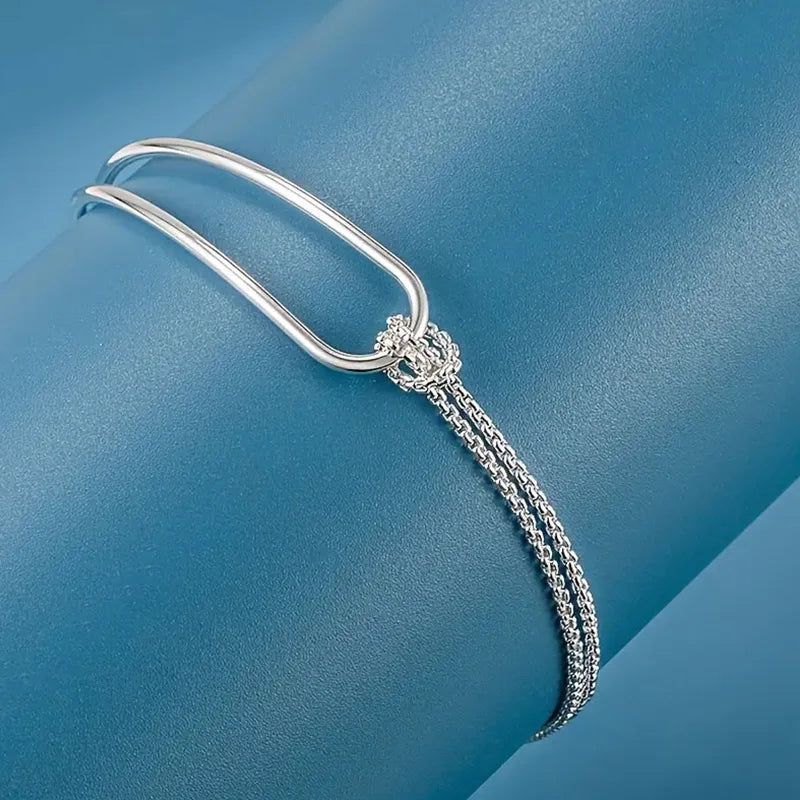 S925 Sterling Silver Geometric Bracelet