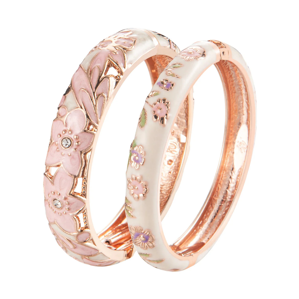 Double Enamel Bangle Bracelet Set