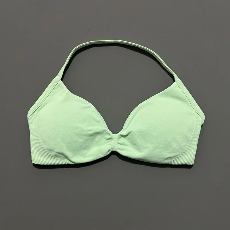 Soutien-gorge de sport dos nu à maintien élevé pour femme, haut de fitness sans couture, respirant, pour yoga, course et entraînement