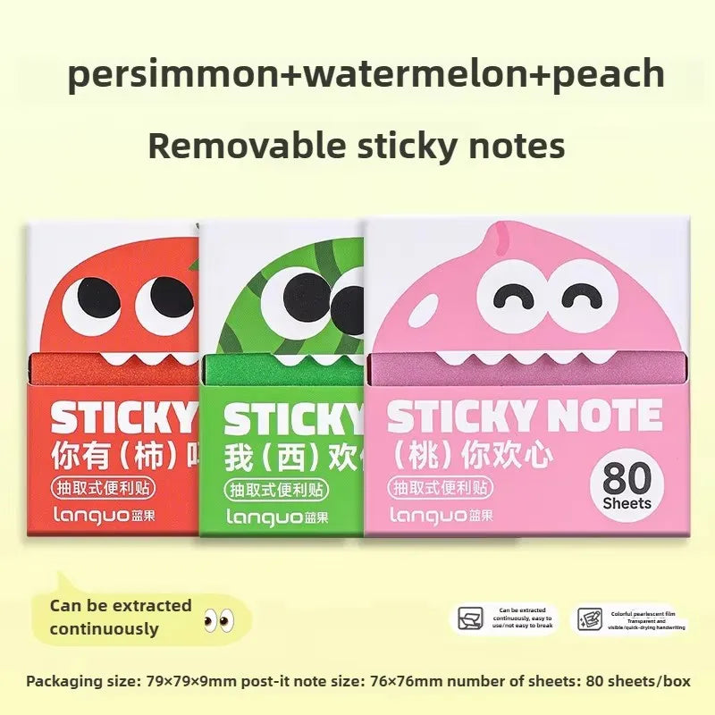 Pull-Out Dispenser Sticky Notes, 80 Sheets