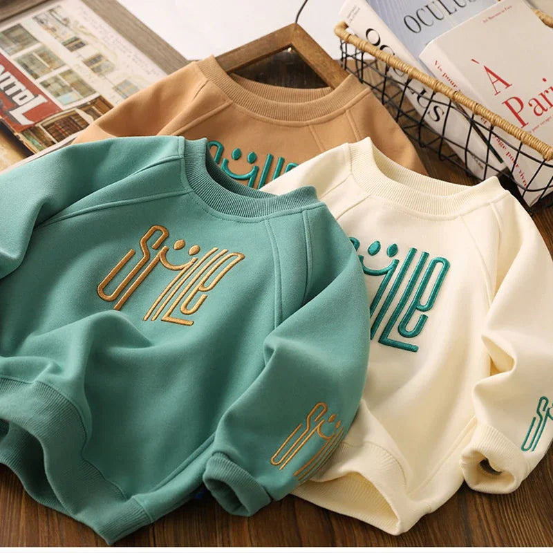 Boys' Letter Print Sweatshirt – Long Sleeve