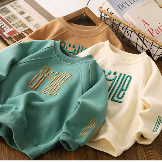 Boys' Letter Print Sweatshirt – Long Sleeve